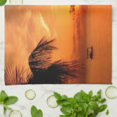 夏の夕日 キッチンタオル (折り畳み)