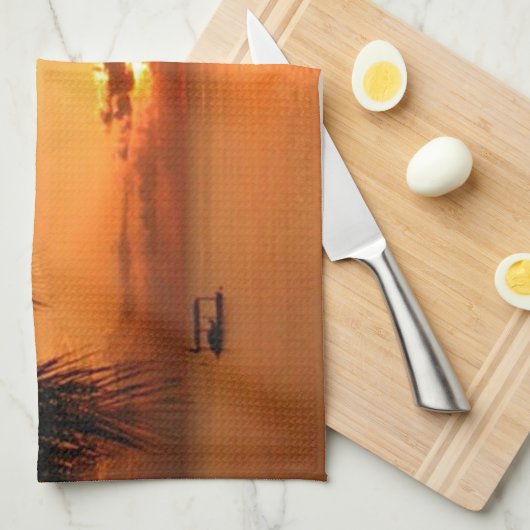 夏の夕日 キッチンタオル (四つ折り)