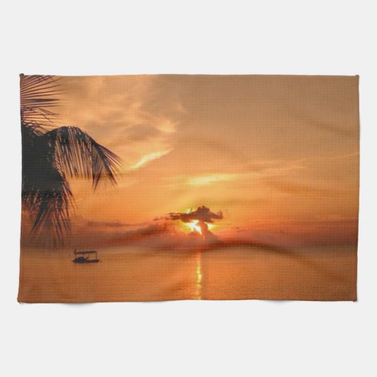 夏の夕日 キッチンタオル (横)