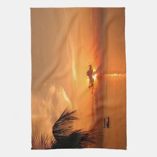 夏の夕日 キッチンタオル (縦)