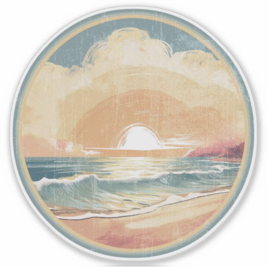 夏の夕日 シール (正面)