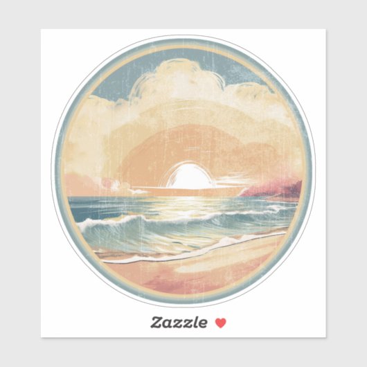 夏の夕日 シール (シート)