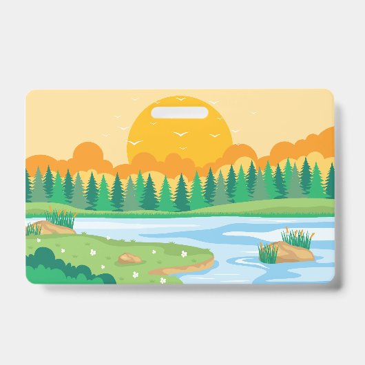 夏の夕日 バッジ (正面)