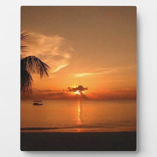 夏の夕日 フォトプラーク (正面)