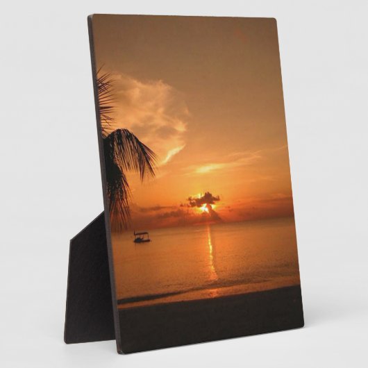 夏の夕日 フォトプラーク (側面)