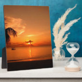 夏の夕日 フォトプラーク (側面)