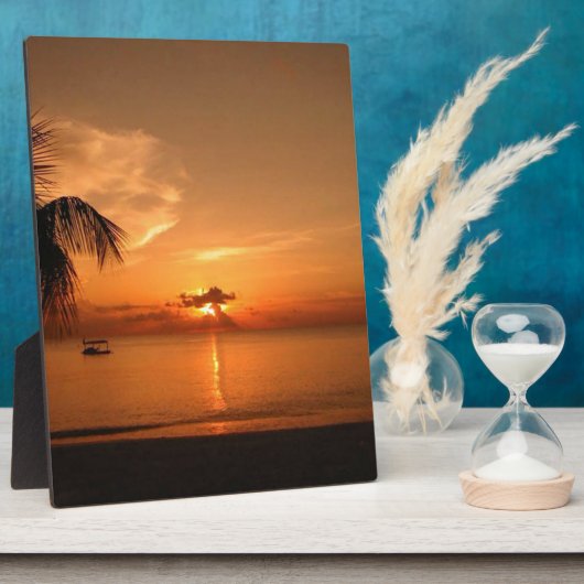 夏の夕日 フォトプラーク (側面)