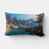 夏の夕日 |モレーヌ湖（カナダ） ランバークッション (裏面)