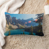 夏の夕日 |モレーヌ湖（カナダ） ランバークッション (ブランケット)