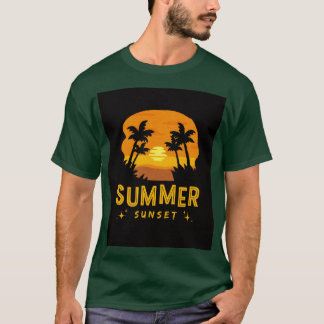 夏の夕日 Tシャツ