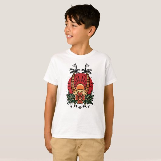 夏の夕日 Tシャツ (正面フル)
