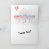 夏の夕焼けの空、ロッキー山への道のり サンキューカード (内部)