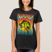 夏の夕焼けの釣り Tシャツ (正面)