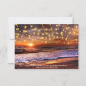 夏の夕焼けビーチウェディング 保存日カード 招待状 (裏面)
