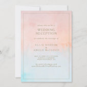 夏の夕焼け水彩ウェディングレセプション 招待状 (正面)