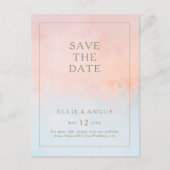 夏の夕焼け水彩 Save The Date ポストカード (正面)