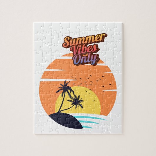 夏の夕焼け。 ジグソーパズル (縦)