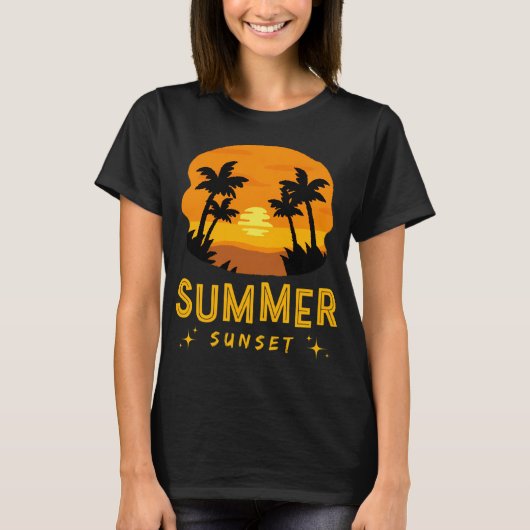 夏の夕焼け Tシャツ (正面)
