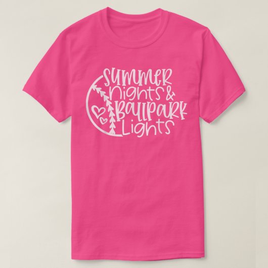 夏の夜とボールパークライトウィメンズベースボールH Tシャツ (デザイン正面)