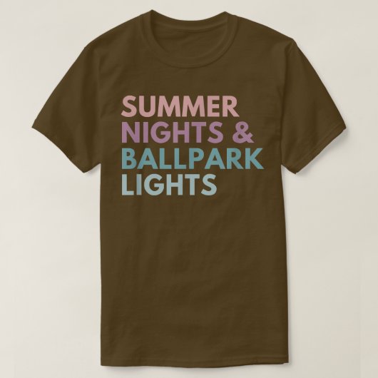 夏の夜とボールパークライト Tシャツ (デザイン正面)