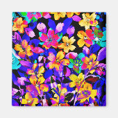 夏の夜に咲く庭の花 マグネット (正面)