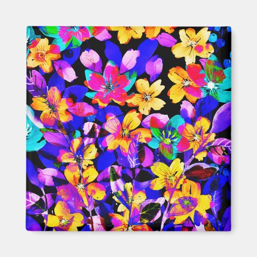 夏の夜に咲く庭の花 マグネット (正面)