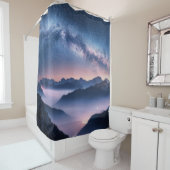 夏の夜に霧の中で山を越えた天の川 シャワーカーテン (インサイチュ)