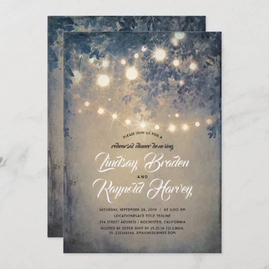 夏の夜の国素朴のリハーサルディナー 招待状 (正面/裏面)