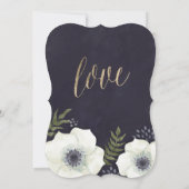 夏の夜の花の結婚式招待状の形状 招待状 (裏面)