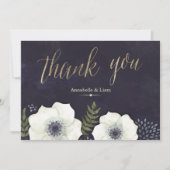 夏の夜の花結婚のサンキューカード サンキューカード (正面)