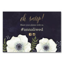 夏の夜の花結婚の写真のハッシュタグカード