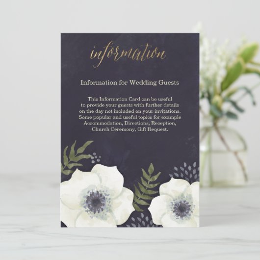 夏の夜の花結婚の情報カード 招待状 (スタンド正面)