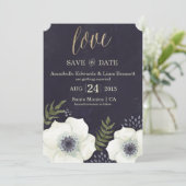 夏の夜の花 ウェディング セーブ・ザ・デート カード (スタンド正面)