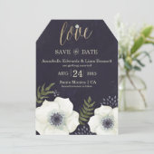 夏の夜の花 ウェディング セーブ・ザ・デート カード (スタンド正面)