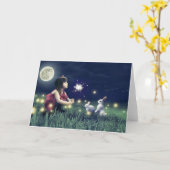 夏の夜の願い空白ののグリーティングカード カード (黄色い花)