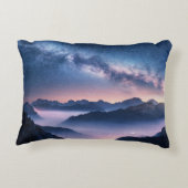 夏の夜霧の山の上の天の川 アクセントクッション (裏面)
