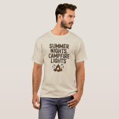 夏の夜、キャンプファイアライト Tシャツ (正面フル)