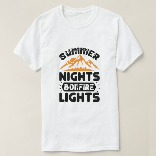 夏の夜 焚き火の明かり Tシャツ (デザイン正面)