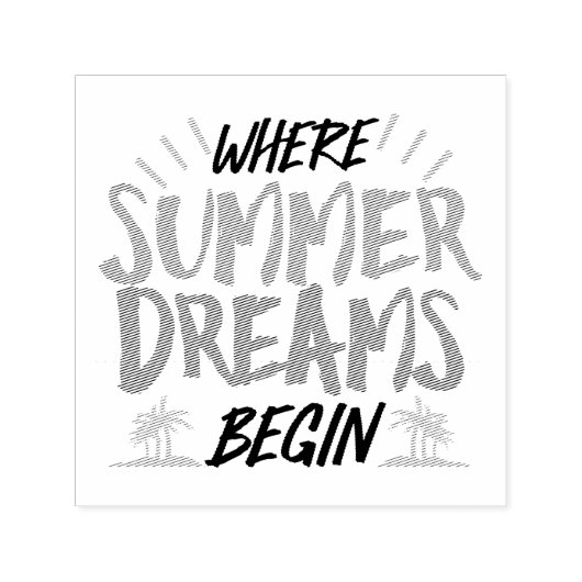 夏の夢が熱帯の楽園を始める場所 セルフインキングスタンプ (デザイン)