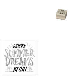 夏の夢が熱帯の楽園を始める場所 ラバースタンプ