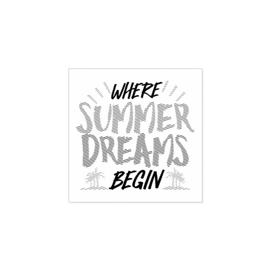 夏の夢が熱帯の楽園を始める場所 ラバースタンプ (インプリント)