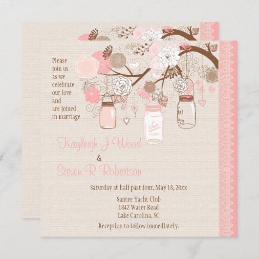 夏の夢の結婚式招待状 招待状 (正面/裏面)