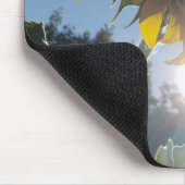 夏の太陽とヒマワリあなたのイニシャル マウスパッド (コーナー)