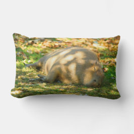 夏の太陽に浮かぶ、かわいいカピバラの夢 ランバークッション