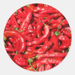 夏の太陽のホットレッドチリアウトドア ラウンドシール