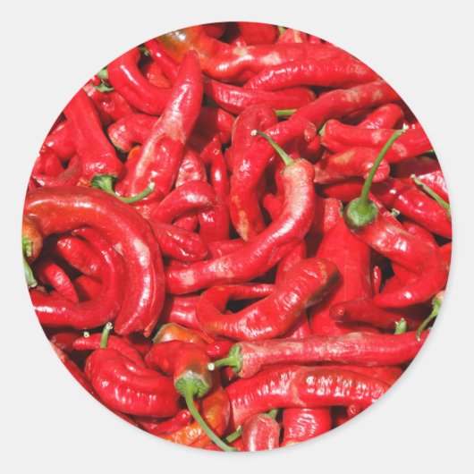 夏の太陽のホットレッドチリアウトドア ラウンドシール (正面)