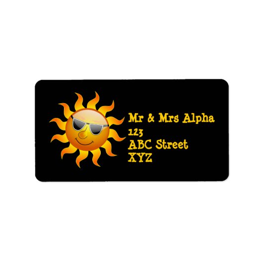 夏の太陽のラおもしろいベル ラベル (正面)