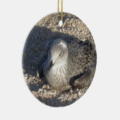 夏の太陽の写真を楽しむカモメ セラミックオーナメント (右)