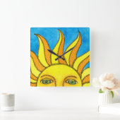 夏の太陽の壁時計 スクエア壁時計 (ホーム)