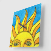 夏の太陽の壁時計 スクエア壁時計 (傾斜)